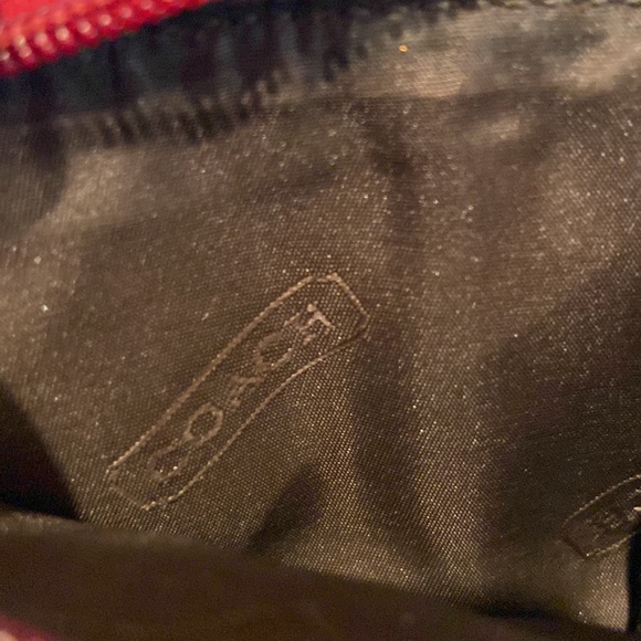 Vintage Coach Key Chain small wallet combo red Classic C w/ brown leather, Y2K - Picture 6 of 10